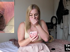 Humiliation Busty amateur babe talks dirty about small penises