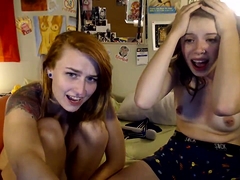Two pretty young lesbians share a vibrator and find pleasure