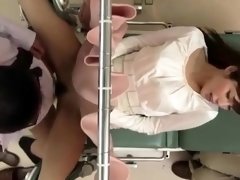 Beautiful Japanese wife rammed hard in the doctor's office