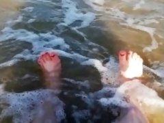 My sexy feet on the beach