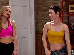 Private yoga instructor gives a naughty lesson - Serena Blair and Kali Rose