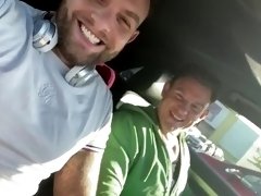 Straight lad Andy Lee convinces firefighter mate to flash cock