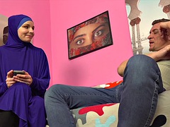 Sweet babe with hijab is used for sex