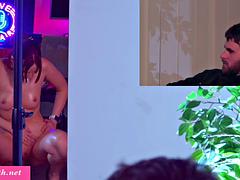 Jeny Smiths Big Butt Tease Tricks Stranger for Steamy Backstage Flirt Session