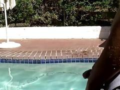 Hot twinks piss and fuck at outdoor pool