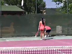 foursome on the tennis court