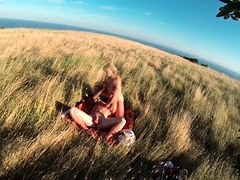 Buxom blonde takes a dick for a wild ride in the outdoors