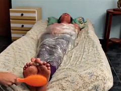 Mummified Toe Tied Up Tickling