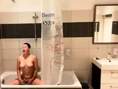 German housewife making herself cum hard in the shower
